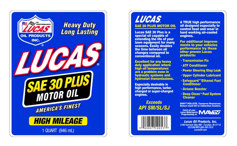 SAE 30WT Plus Motor Oil - Quart