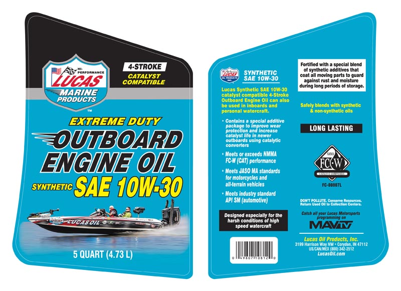 Syn 10W-30 Outboard Engine Oil - 5 Quart (Label)