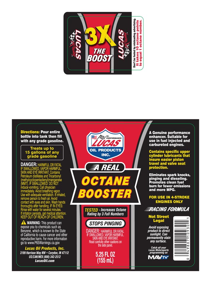 Lucas Octane Booster 5oz label